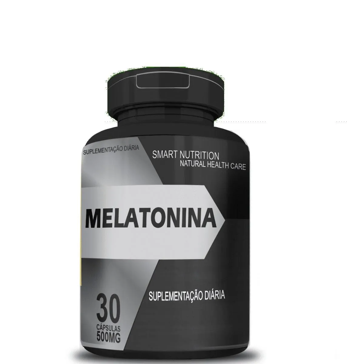 Suplemento Alimentar Melatonina 100% Natural C/30 Cápsulas  500mg - Pote Preto