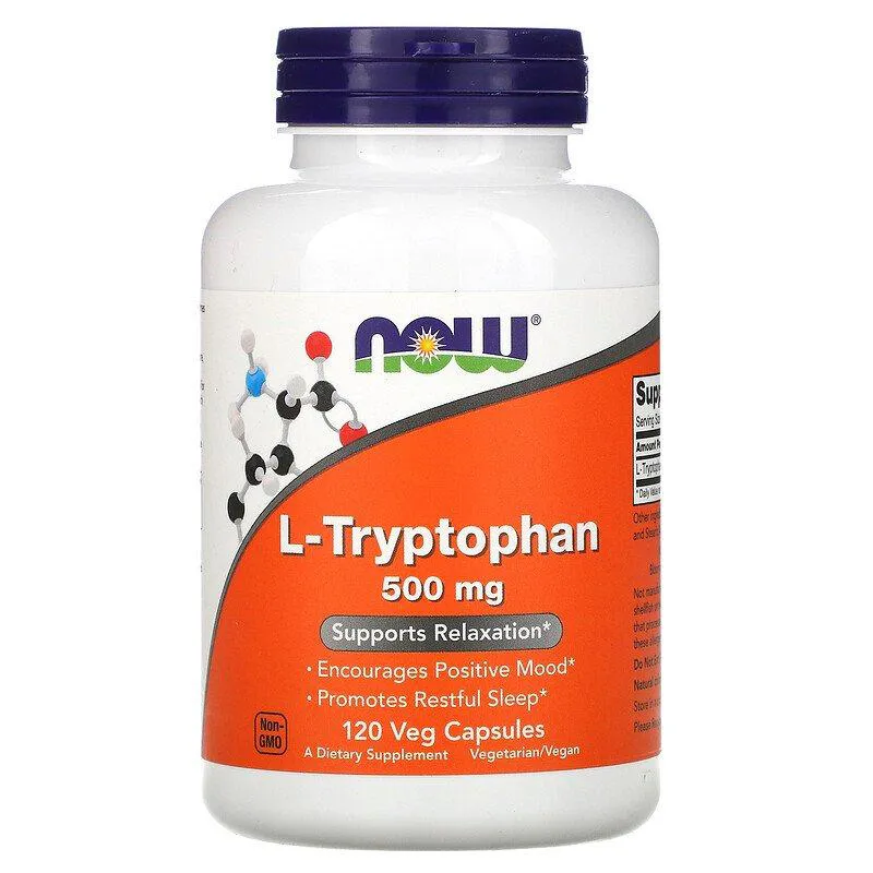 Triptofano 500mg com 120 Cápsulas Now Foods
