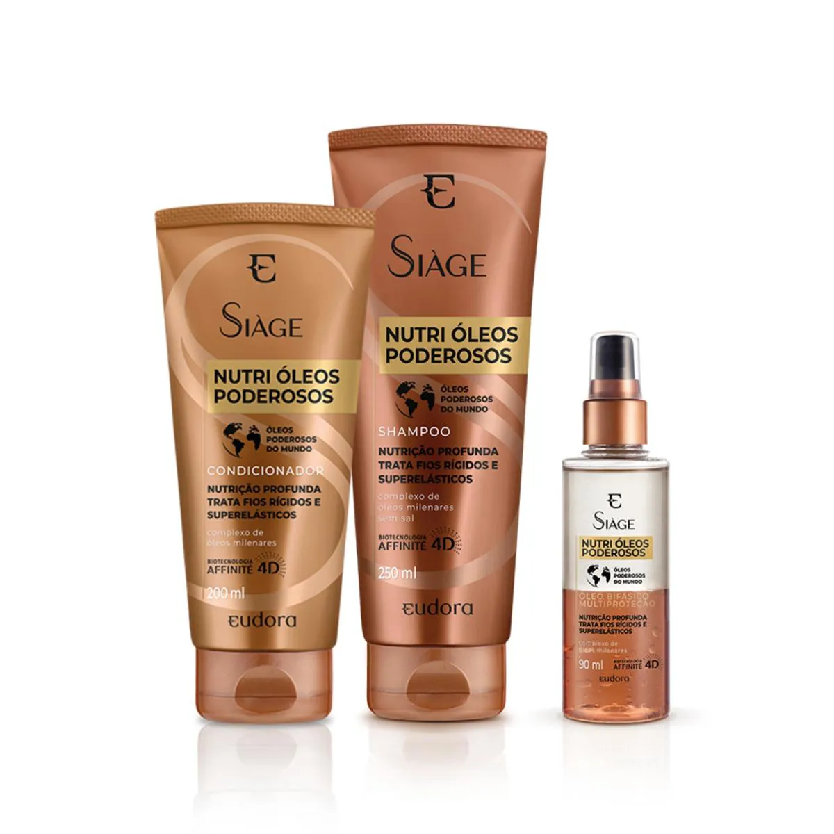 KIT SIàGE NUTRI ÓLEOS PODEROSOS SHAMPOO + CONDICIONADOR + ÓLEO BIFáSICO CAPILAR