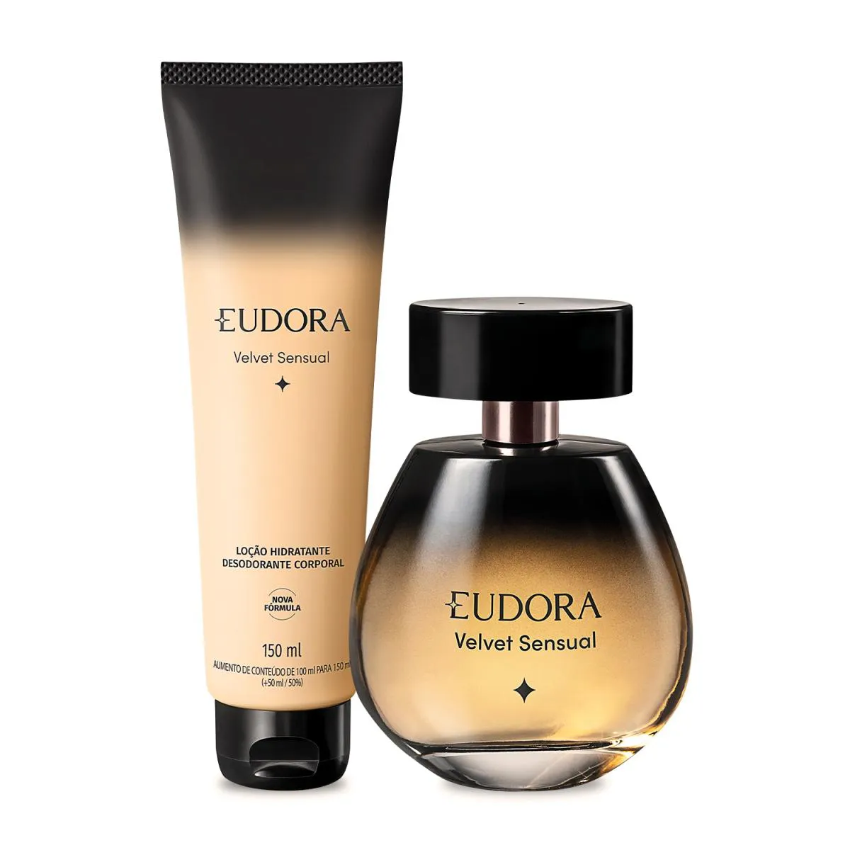 Combo Eudora Velvet Sensual: Desodorante Colônia 100Ml + Loção Corporal 150Ml