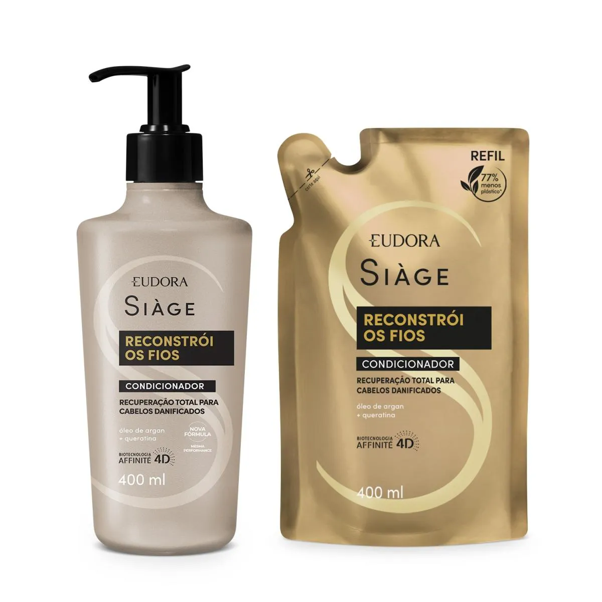 Eudora Kit Siàge Reconstrói Os Fios: Condicionador 400Ml + Refil 400Ml
