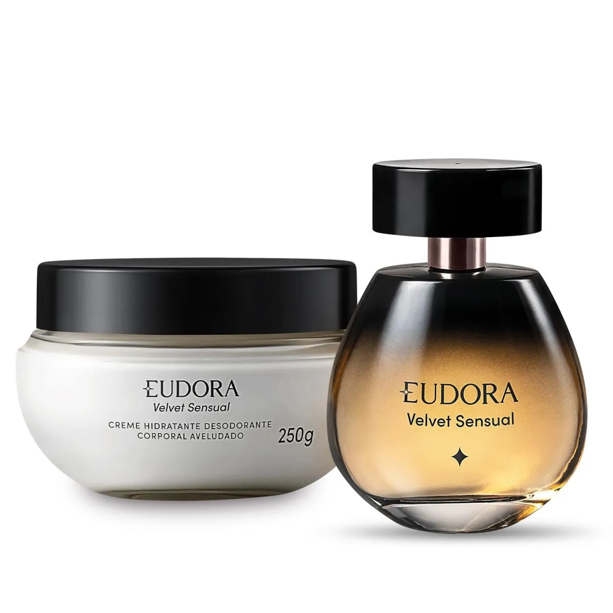 Eudora Kit Velvet Sensual: Desodorante Colônia 100Ml + Creme Hidratante Desodorante Corporal 250G