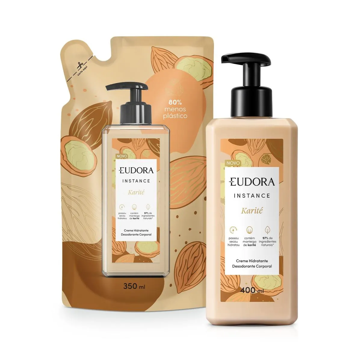 Combo Instance Karité: Loção Corporal 400Ml + Refil Loção Corporal 350Ml
