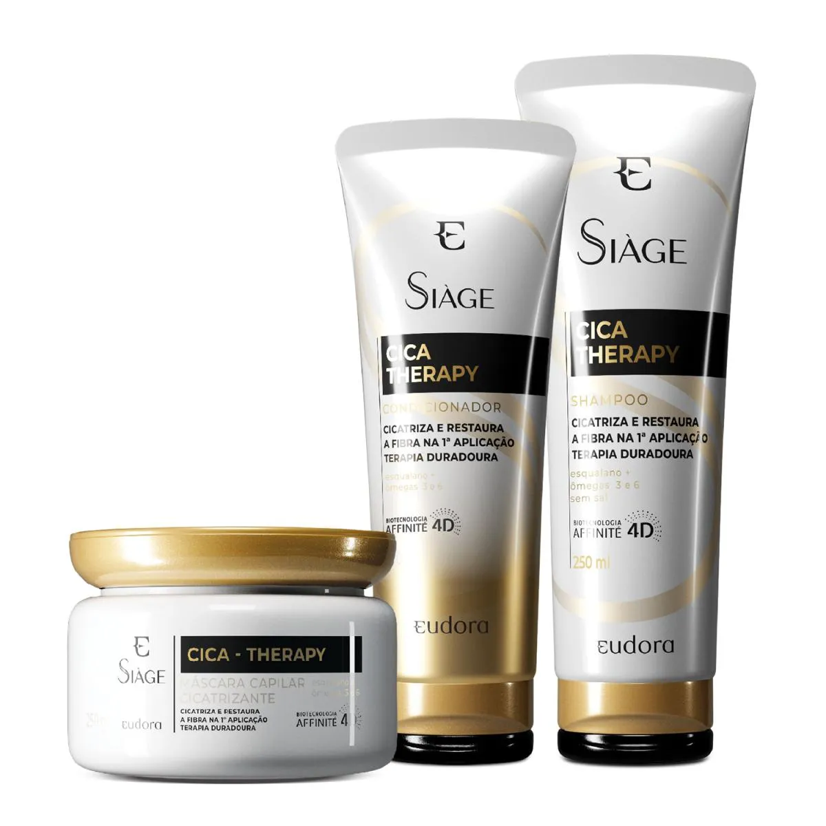 Combo Siàge Cica-Therapy: Shampoo 250Ml + Condicionador 200Ml + Máscara Capilar 250G