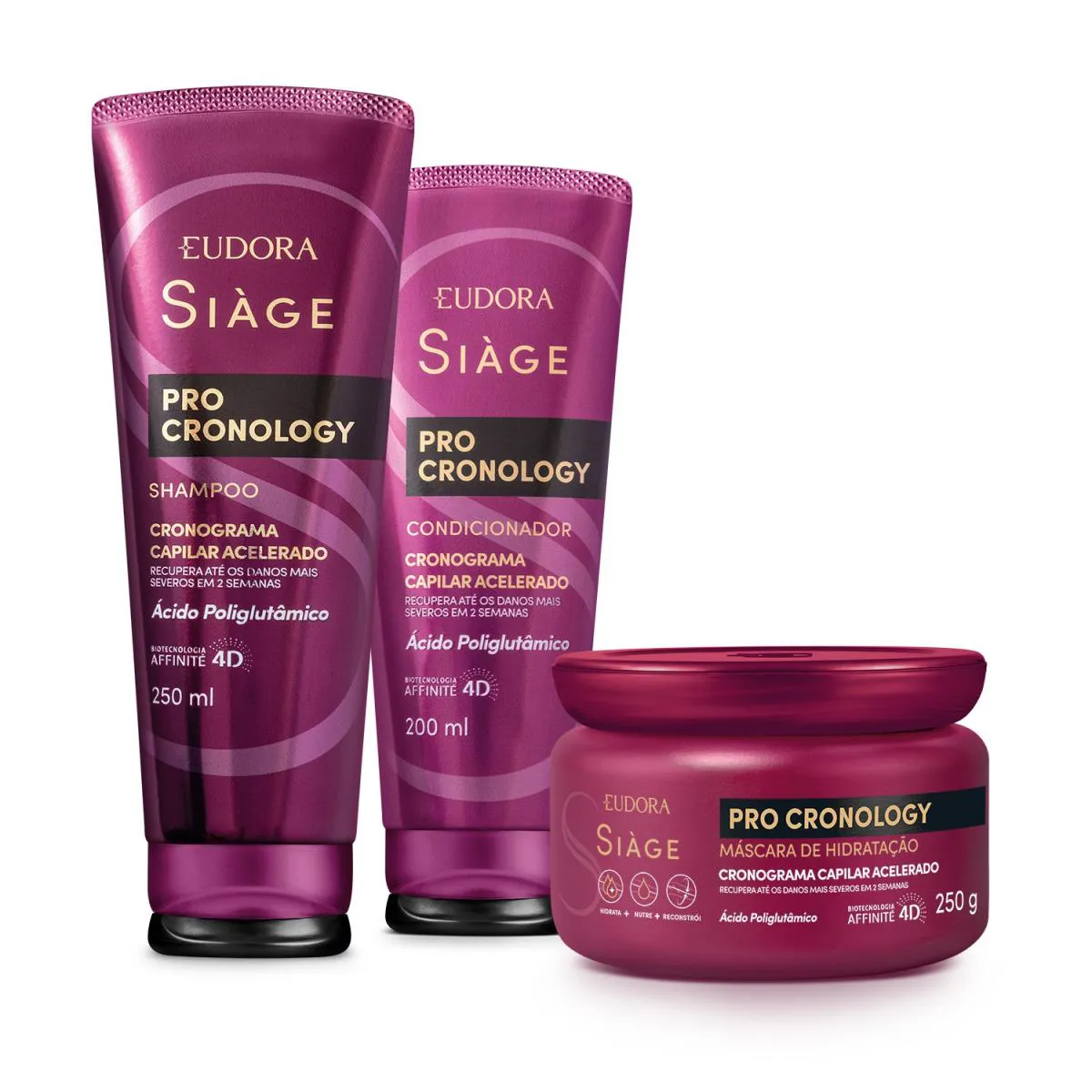 Combo Siàge Pro Cronology: Shampoo 250Ml + Condicionador 200Ml + Máscara De Hidratação 250G