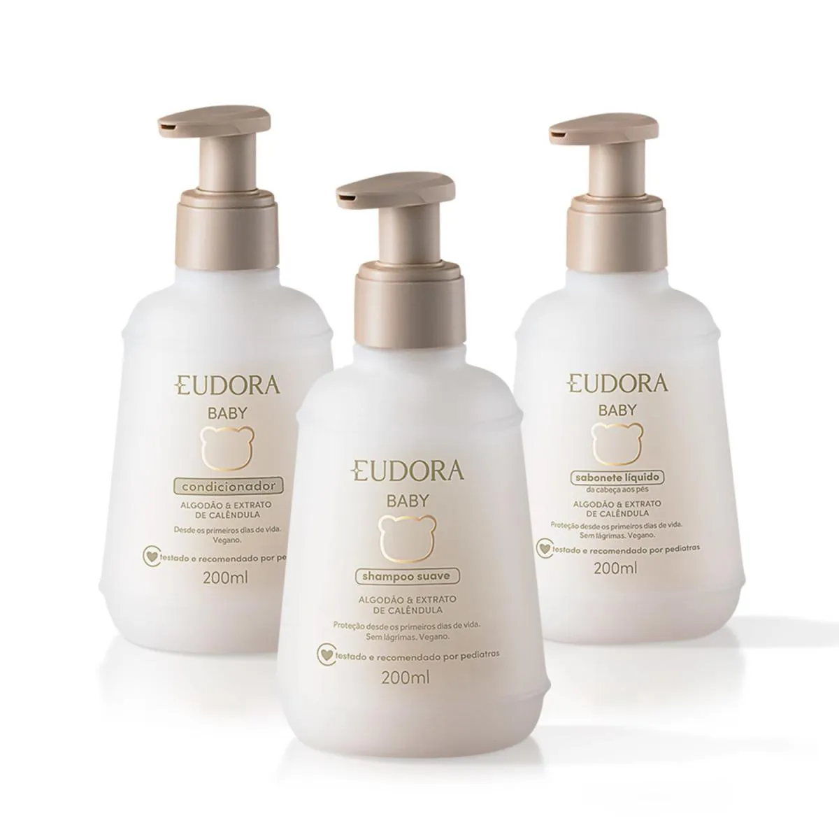 COMBO EUDORA BABY: SHAMPOO 200ML + CONDICIONADOR 200ML + SABONETE LíQUIDO 200ML