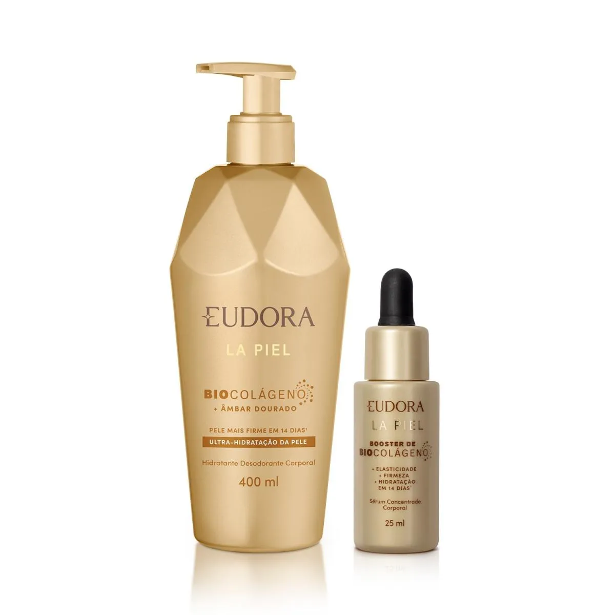 Eudora Kit La Piel: Hidratante Corporal Âmbar Dourado 400Ml + Sérum Corporal Booster De Biocolágeno 25Ml