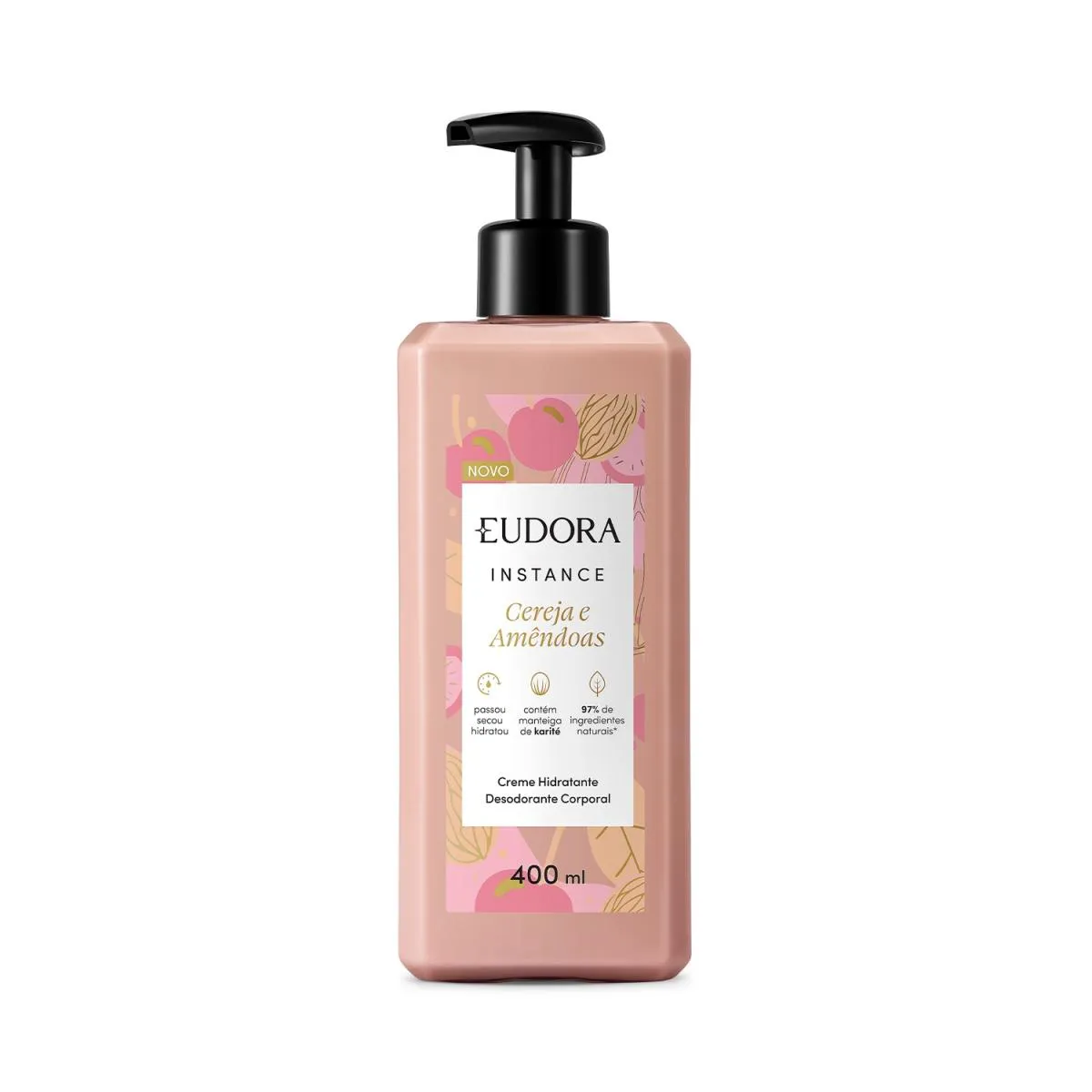 Creme Hidratante Desodorante Corporal Instance Cereja E Amêndoas 400Ml
