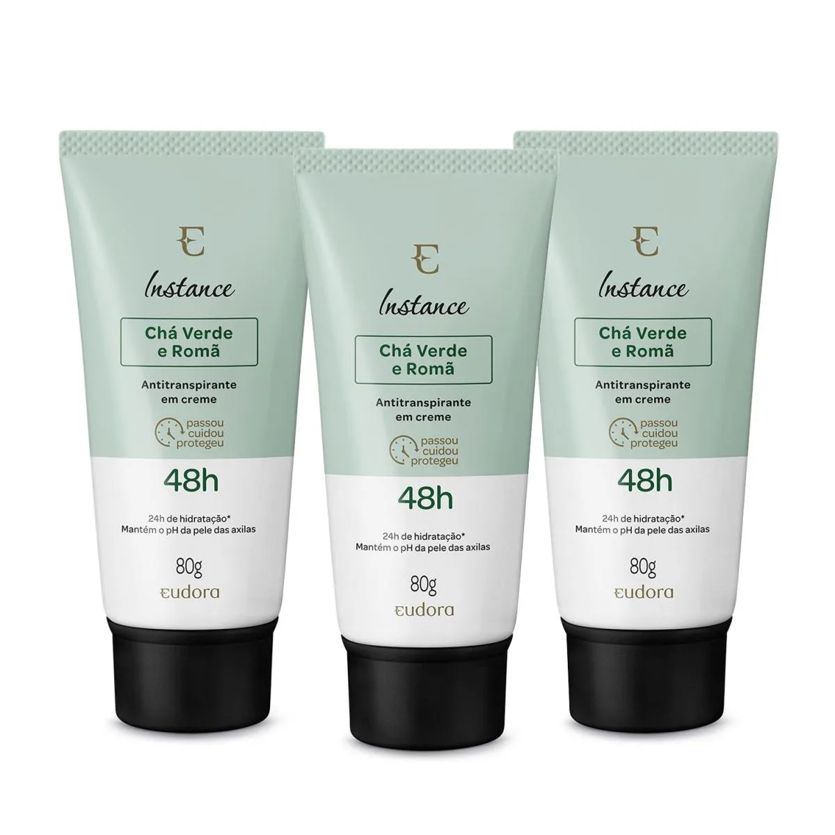 Combo Instance Chá Verde E Romã: Desodorante Antitranspirante Creme 3X80G