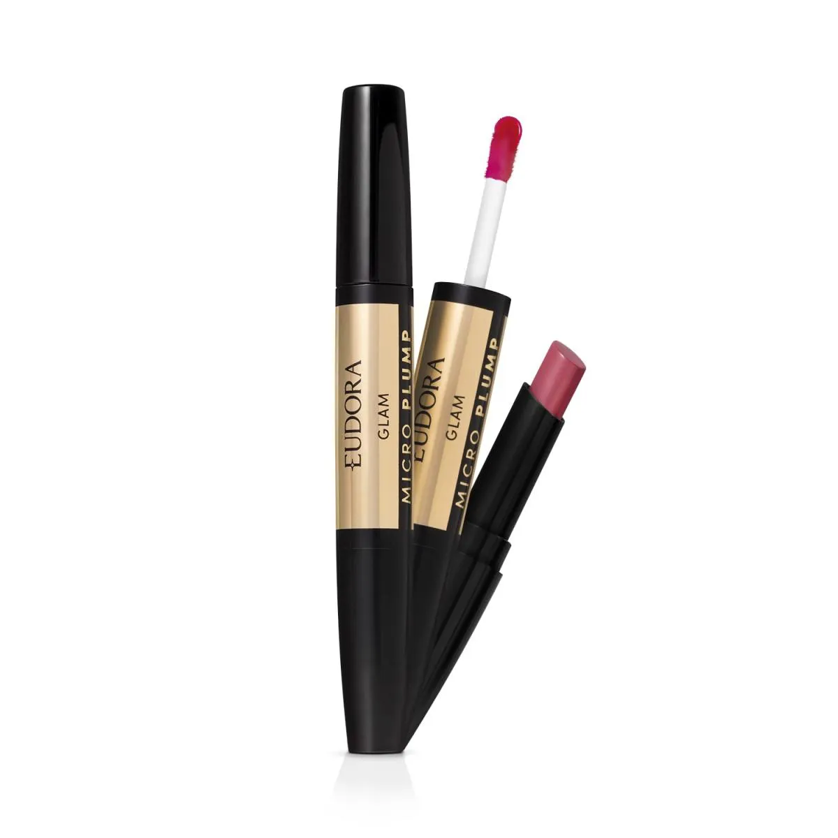Batom Duo Eudora Glam Micro Plump Rosado Nobre 1,8G