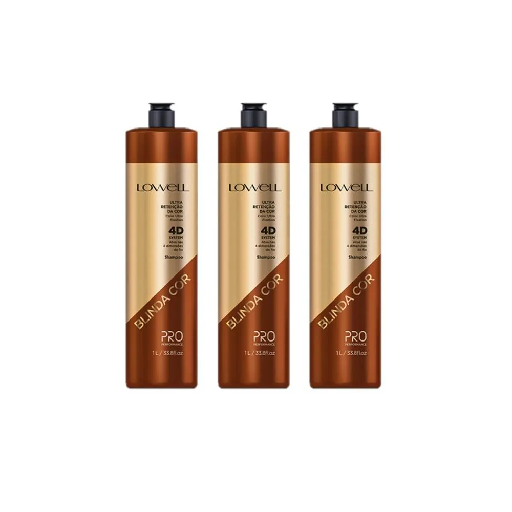 KIT LOWELL BLINDA COR PRO PERFORMANCE - SHAMPOO 1L (3 UNIDADES)