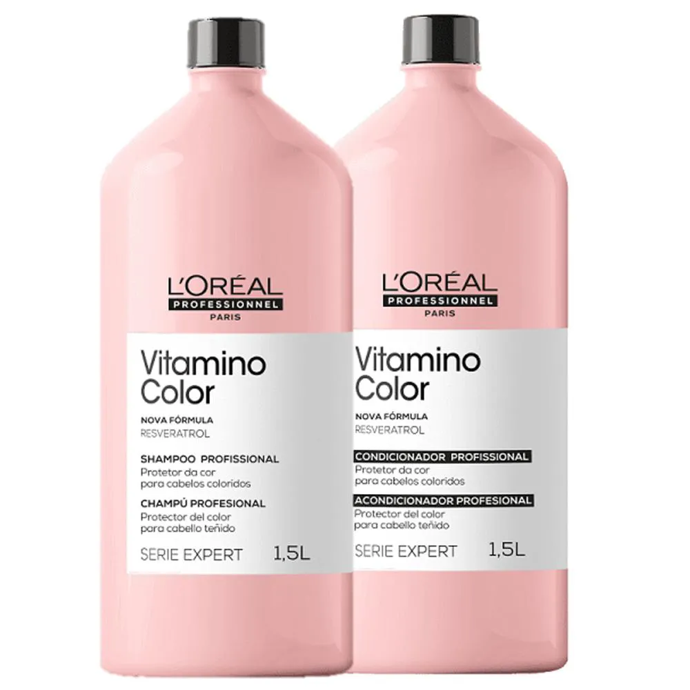 Kit L'Oréal Professionnel Serie Expert Vitamino Color Resveratrol Duo 1,5L (2 Produtos)