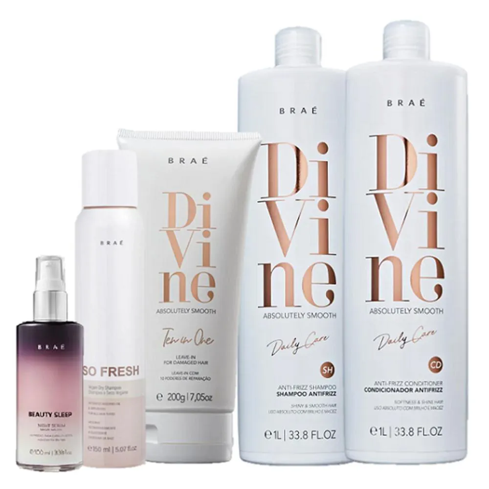 Braé Divine Anti Frizz Duo 1L Leave - In 200G Beauty Sleep 100ml E So Fresh 150ml