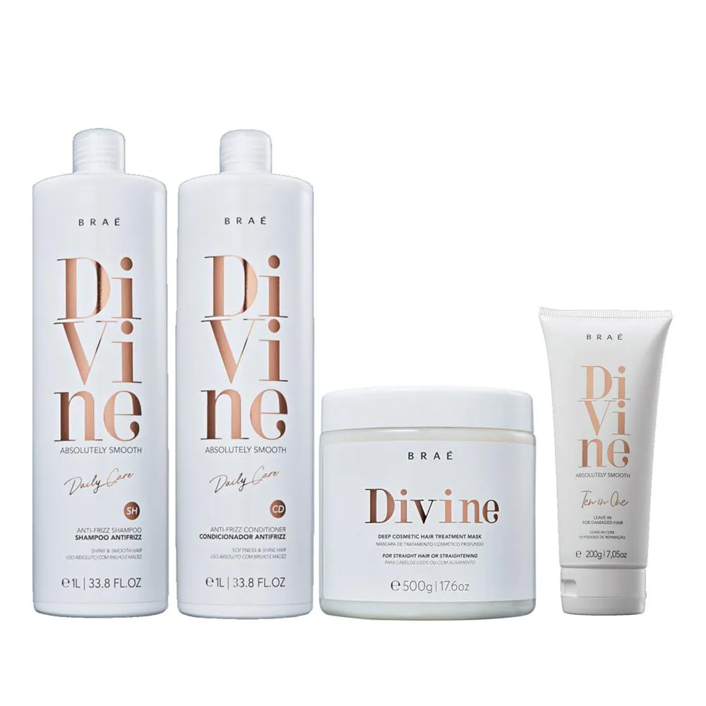 Braé Divine - Duo 1L +Máscara 500G+ Leave - In 200G
