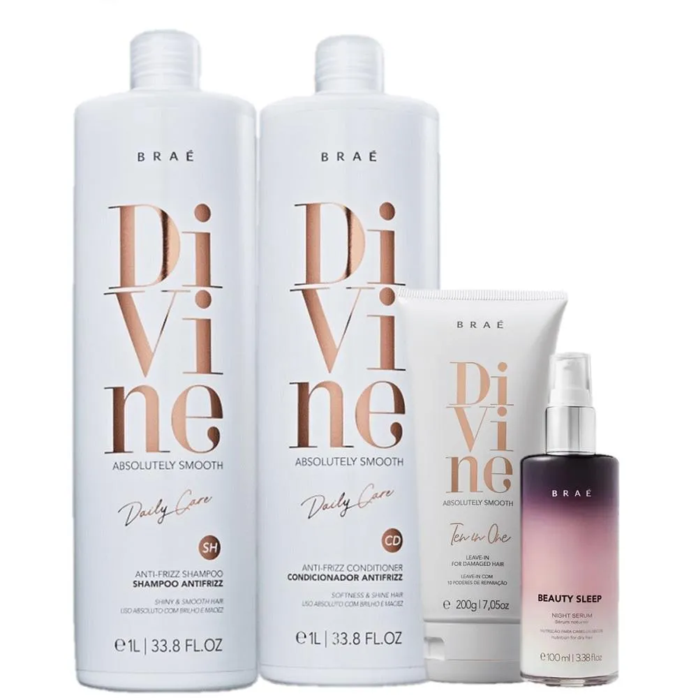 Braé Divine Anti Frizz Duo 1L Leave - In 200G E Beauty Sleep 100ml