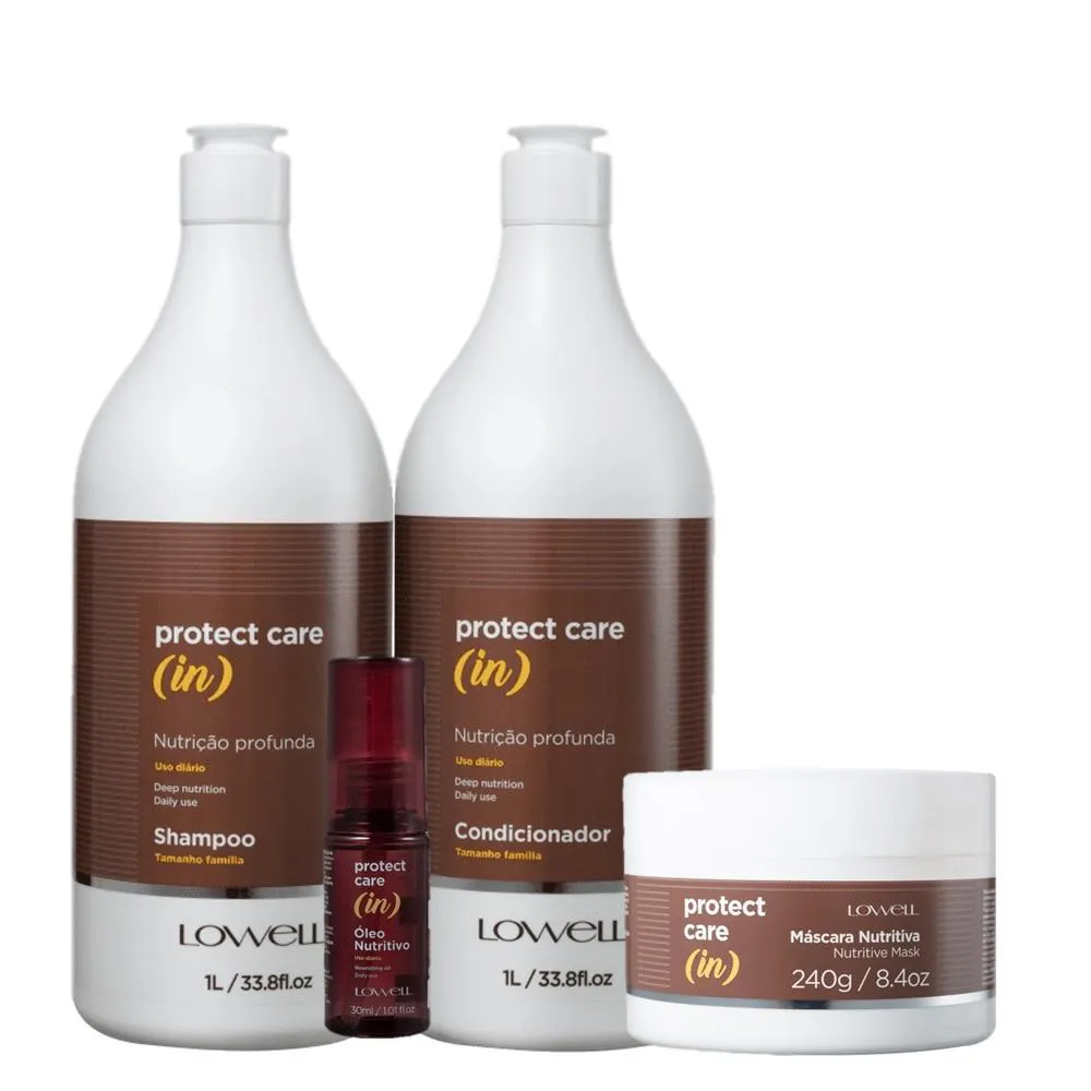 KIT LOWELL PROTECT CARE (IN) CABELOS SEM VIDA (4 PRODUTOS)