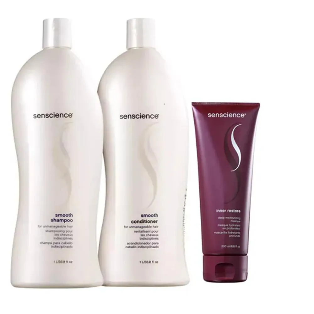 Senscience Smooth - Shampoo+Condicionador 1L+Mascara Inner Restore Deep Moisturizing 200ml