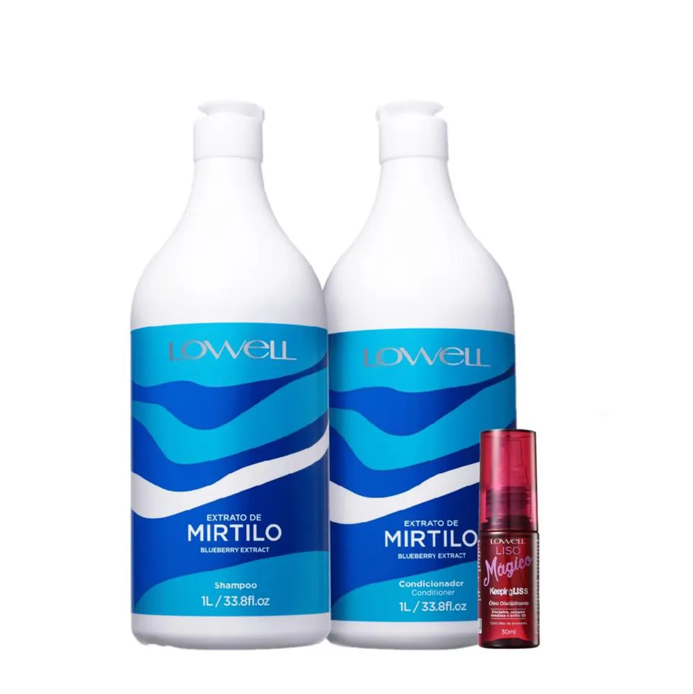 KIT LOWELL EXTRATO DE MIRTILO TRIO SALON ÓLEO MAGICO (3 PRODUTOS)