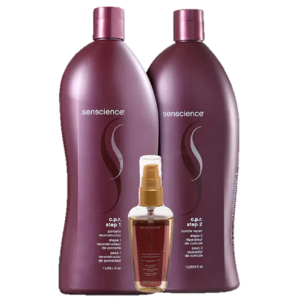 Senscience Cpr Reconstructor Repair Duo 1L E True Hue Color Oleo Capilar 55ml
