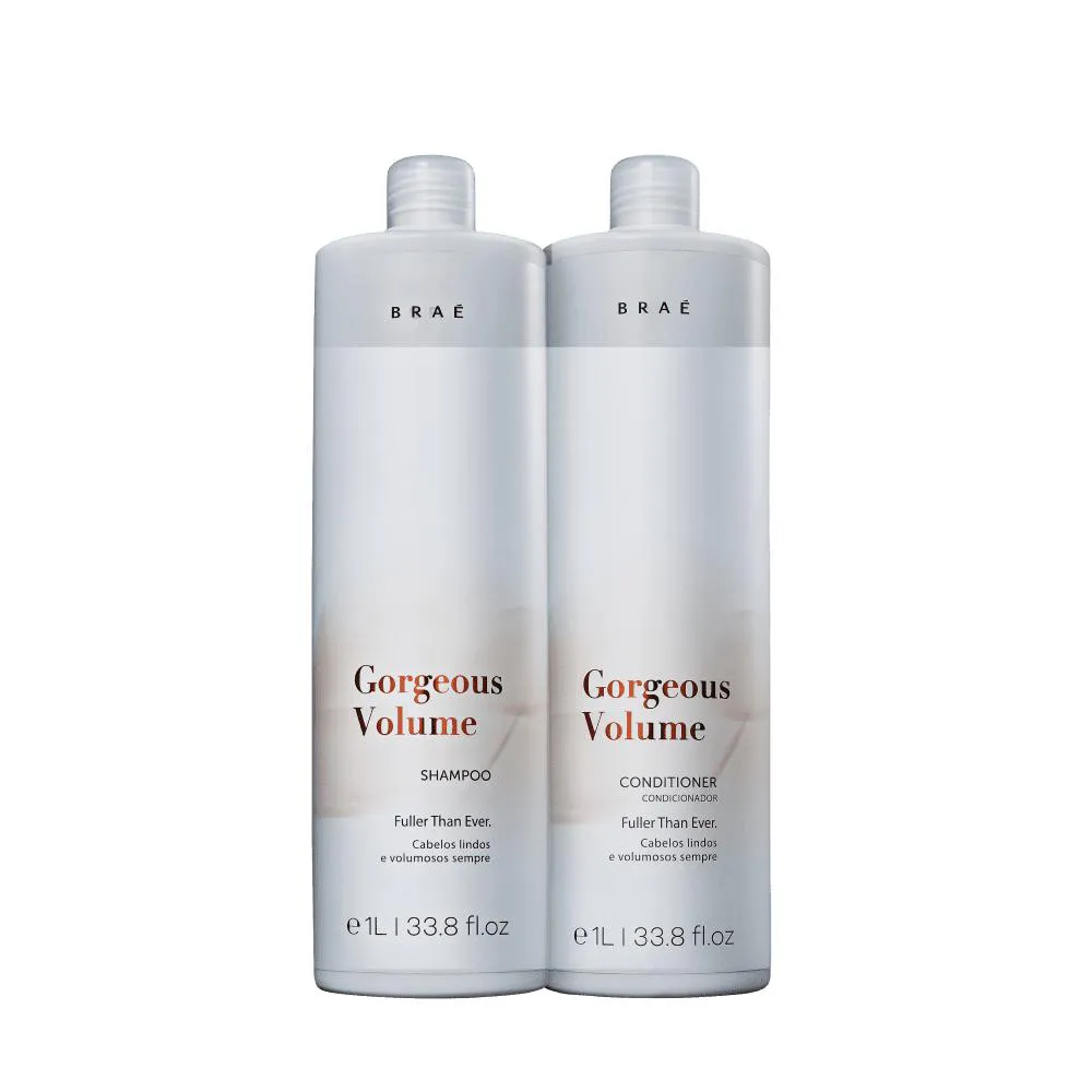 Kit Braé Gorgeous Volume - Shampoo 1L + Condicionador 1L