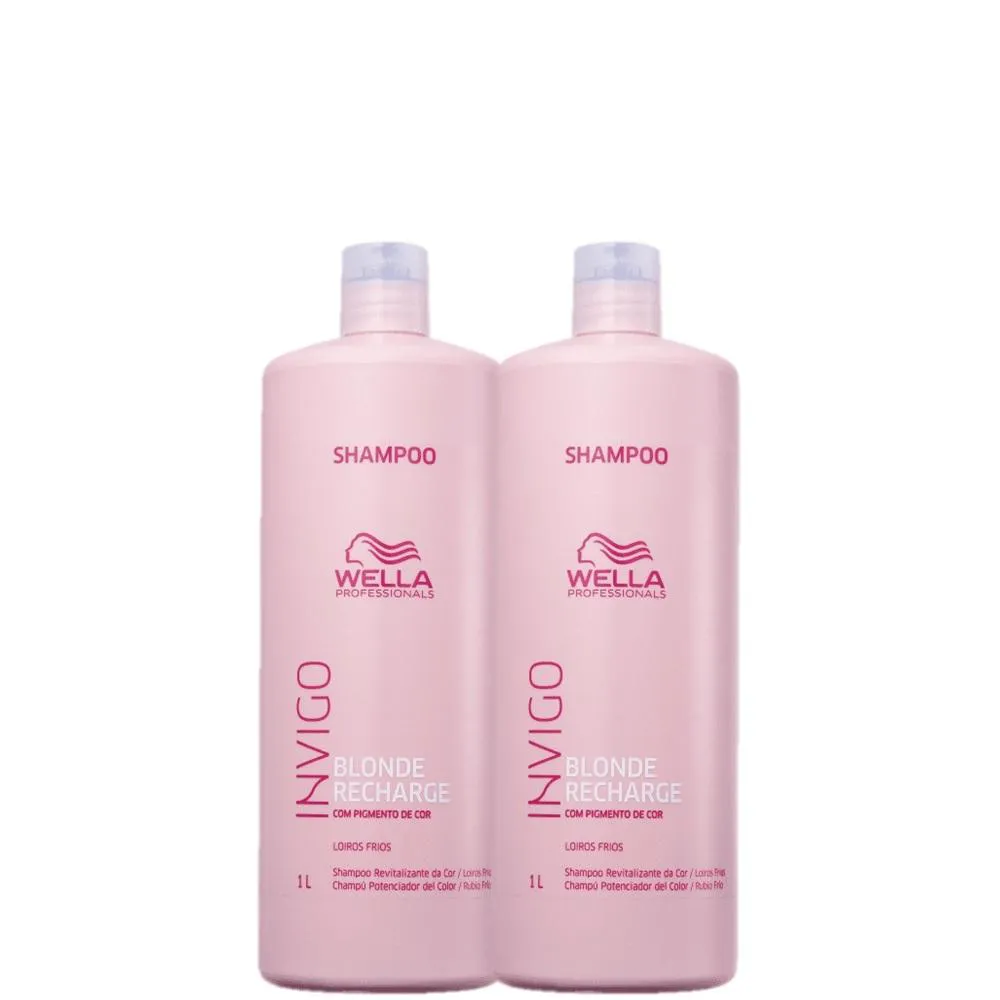 Shampoo Matizador Wella Professionals Invigo Blonde Recharge Cabelos Loiros 1L