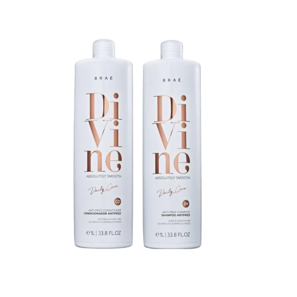 Kit Brae Divine Anti Frizz - Shampoo 1L + Condicionador 1L