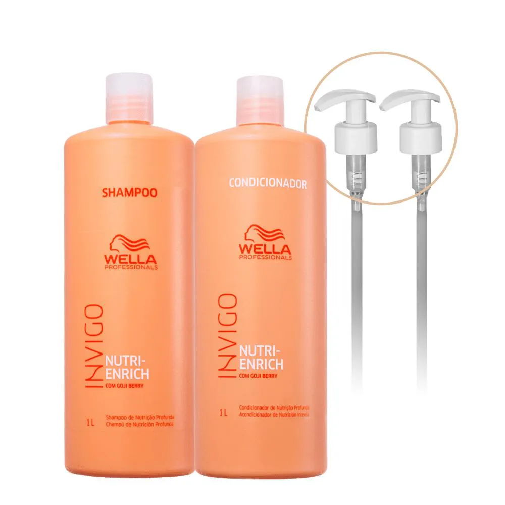 Kit Wella Professionals Invigo Nutri - Enrich Shampoo Extra E Válvula (4 Produtos)
