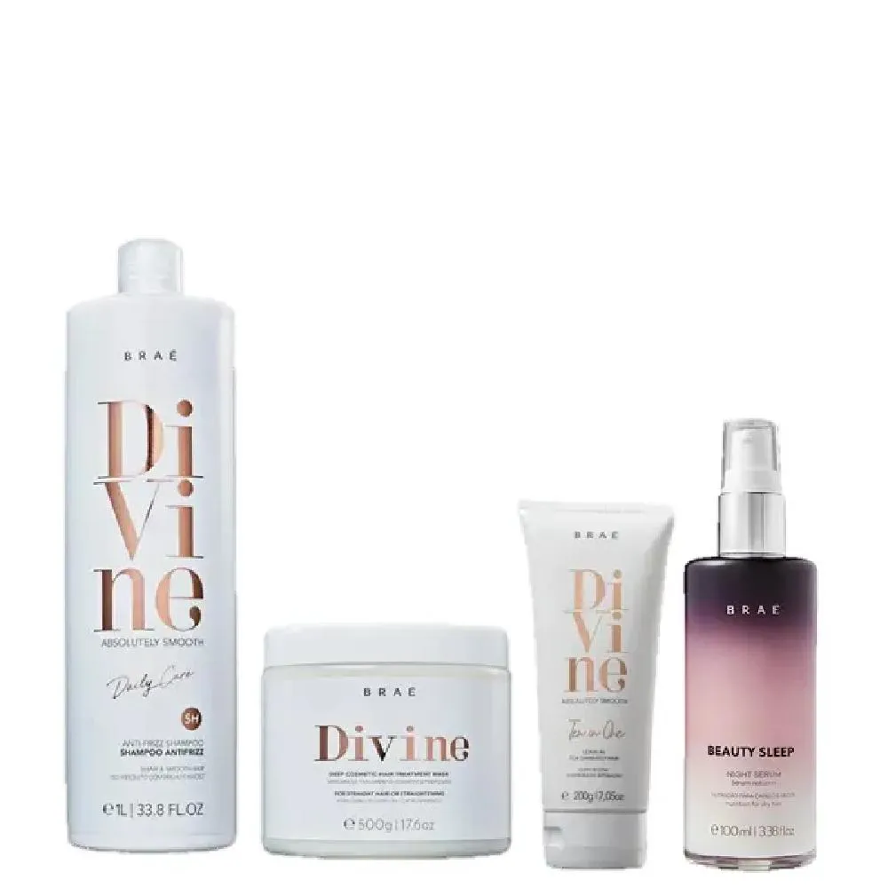 Braé Divine Anti Frizz Shampoo 1L Mascara 500G Leave - In 200G E Beauty Sleep 100ml