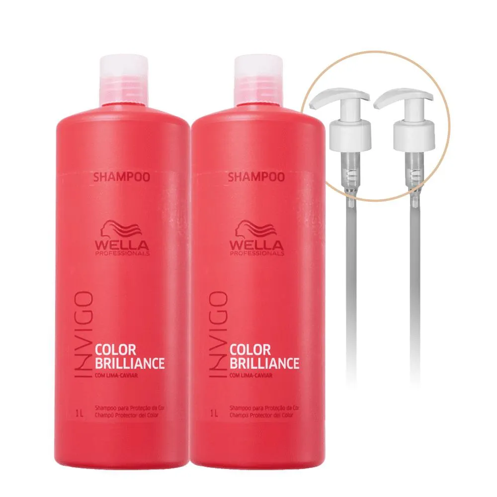 Kit Wella Professionals Invigo Color Brilliance Shampoo Extra 1L E Válvula (4 Produtos)