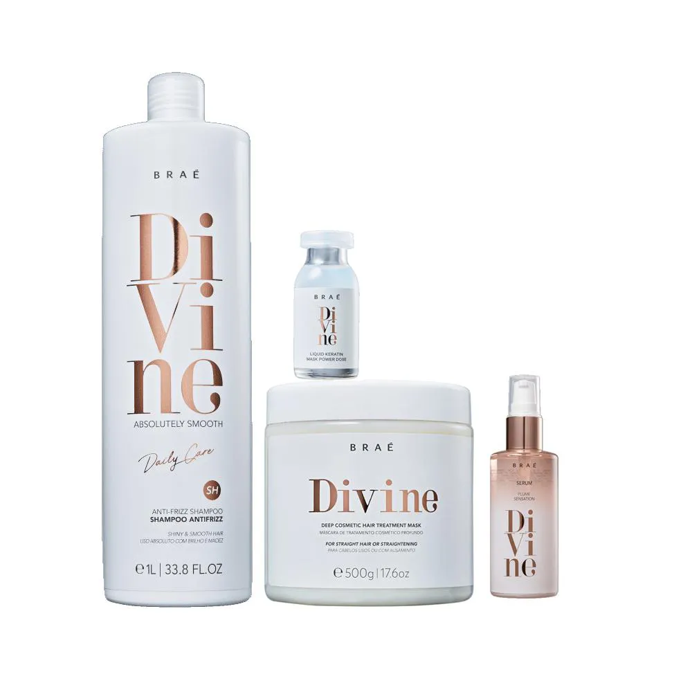 Braé Divine Shampoo Antifrizz 1L+Mascara 500G+Serum 60ml+Ampola 13ml