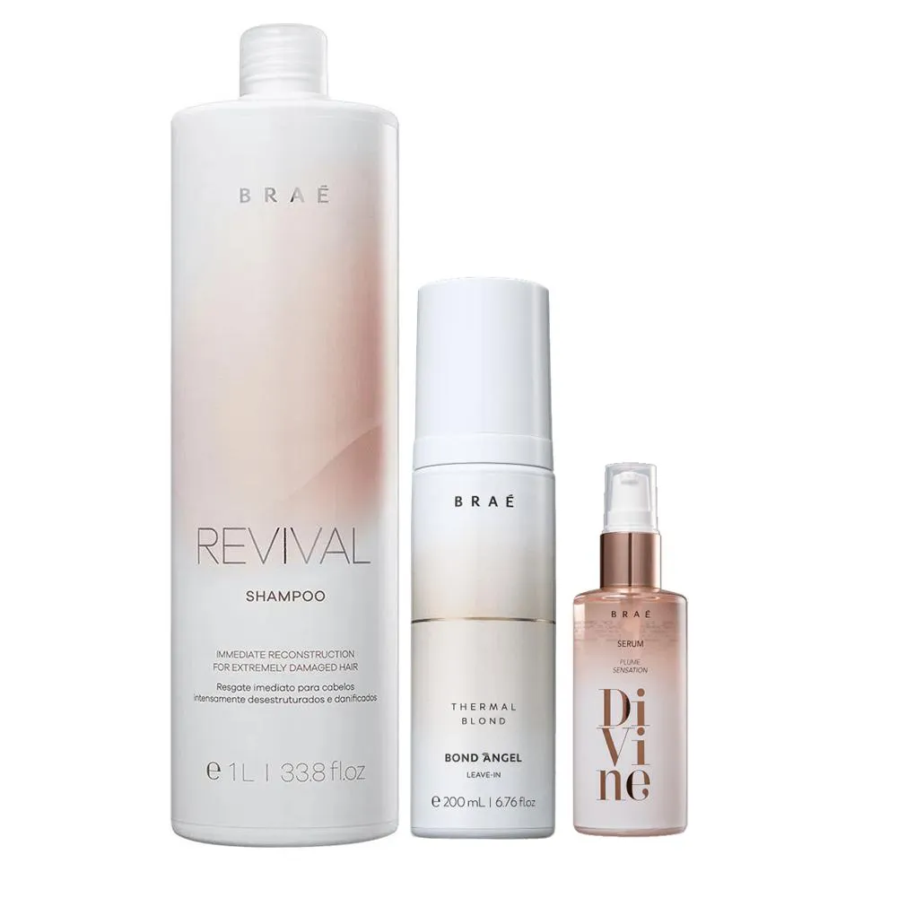 Braé Revival Shampoo 1L Bond Angel Leave - In 200ml E Divine Serum Plume 60ml