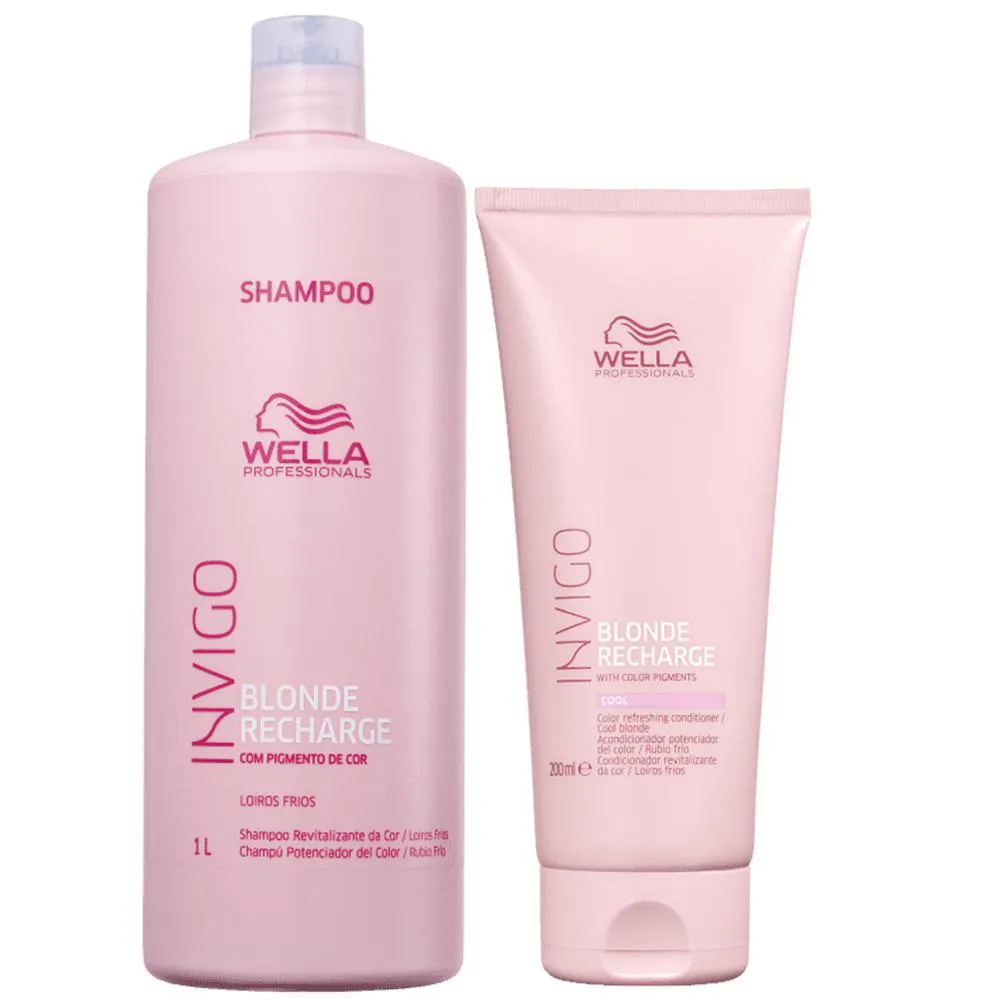 Wella Professionals Invigo Blonde Recharge Shampoo 1L+ Condicionador 200ml