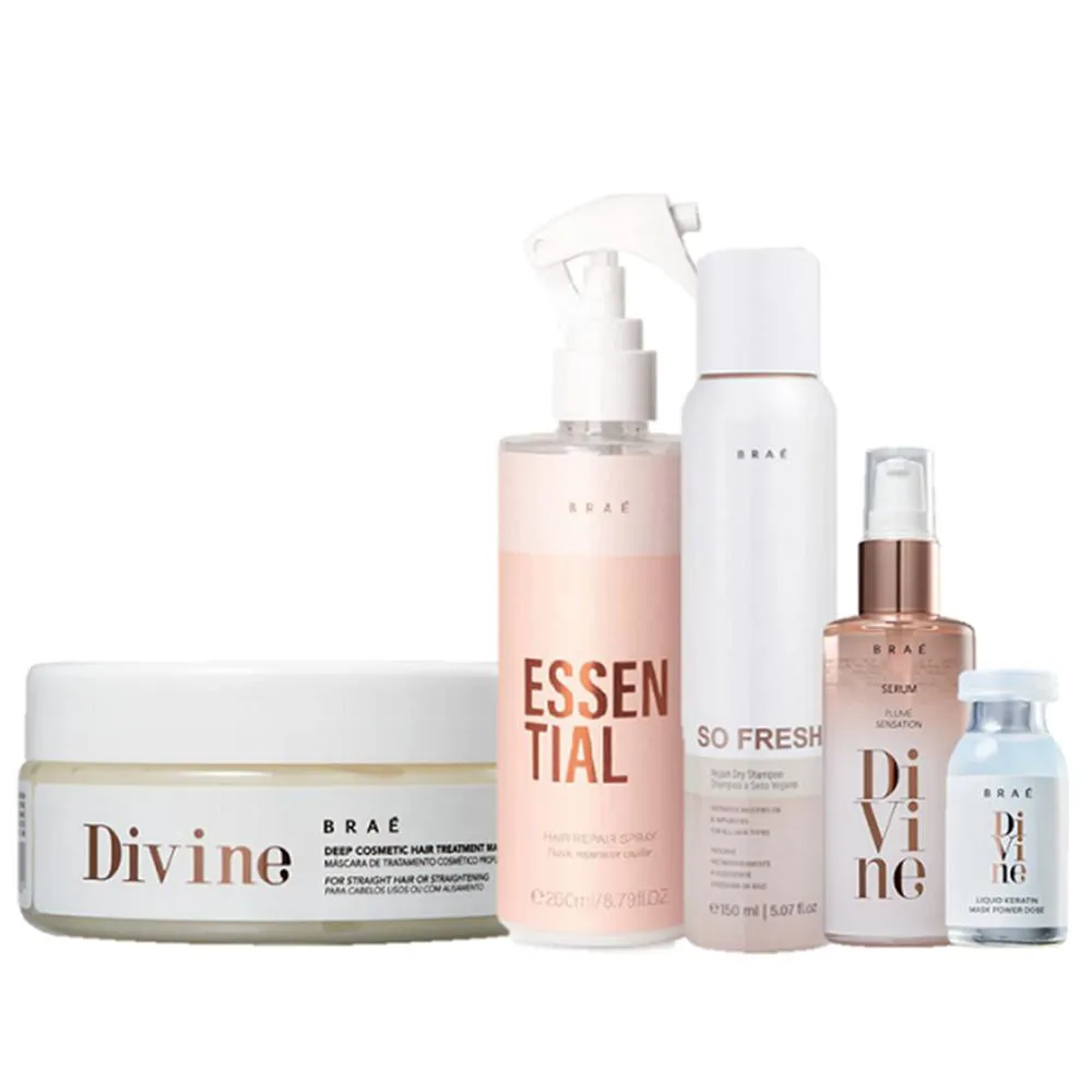 Braé Divine Mascara 200G Serum 60ml Ampola 13ml Essential 260ml E So Fresh 150ml