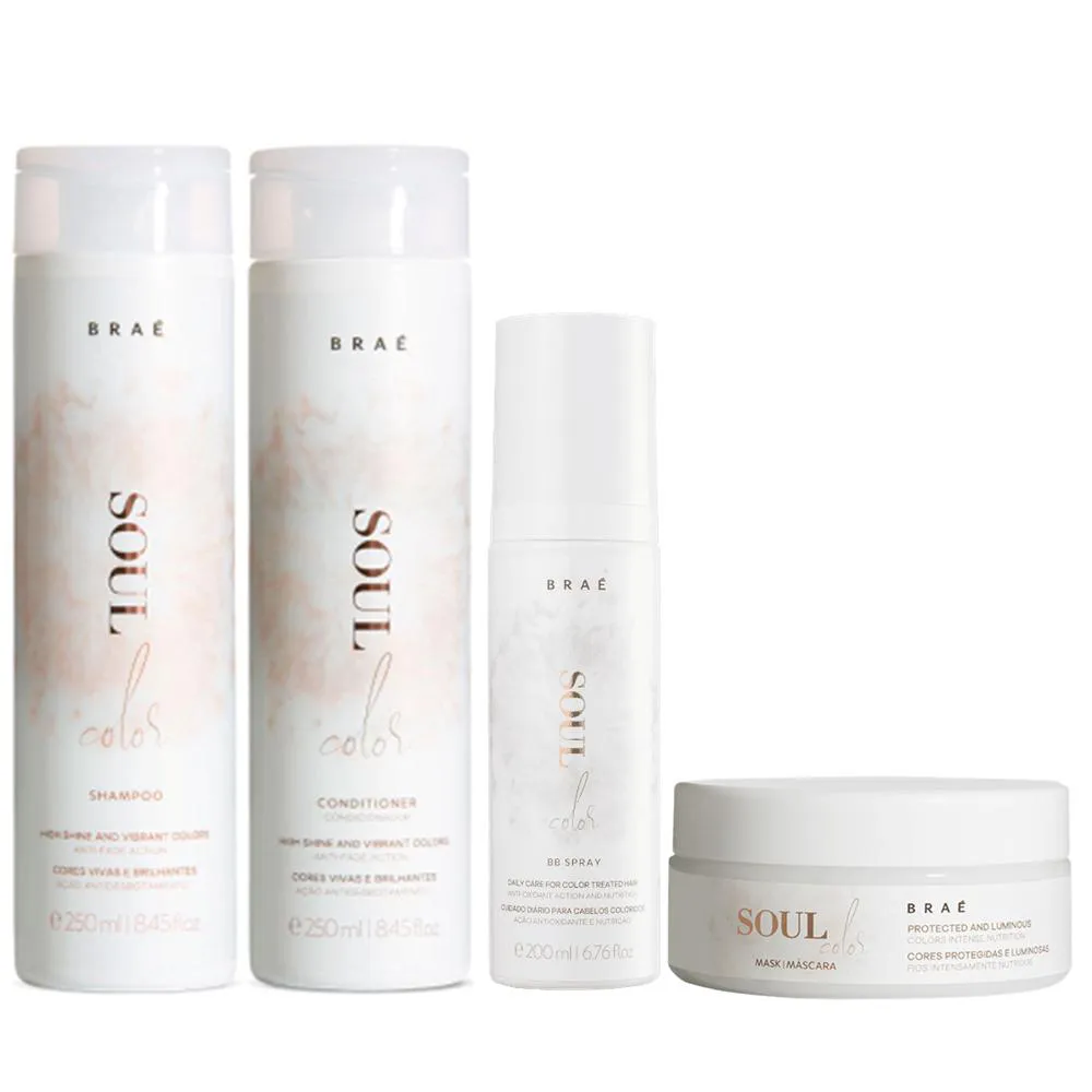 Braé Soul Color - Shampoo+Condicionador 250ml+Leave - In 200ml+Mascara 200G