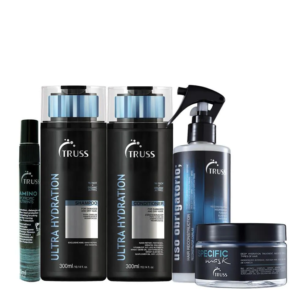 Kit Truss Ultra Hydration - Shampoo Condicionador Máscara Specific E Uso Obrigatório (5 Produtos)