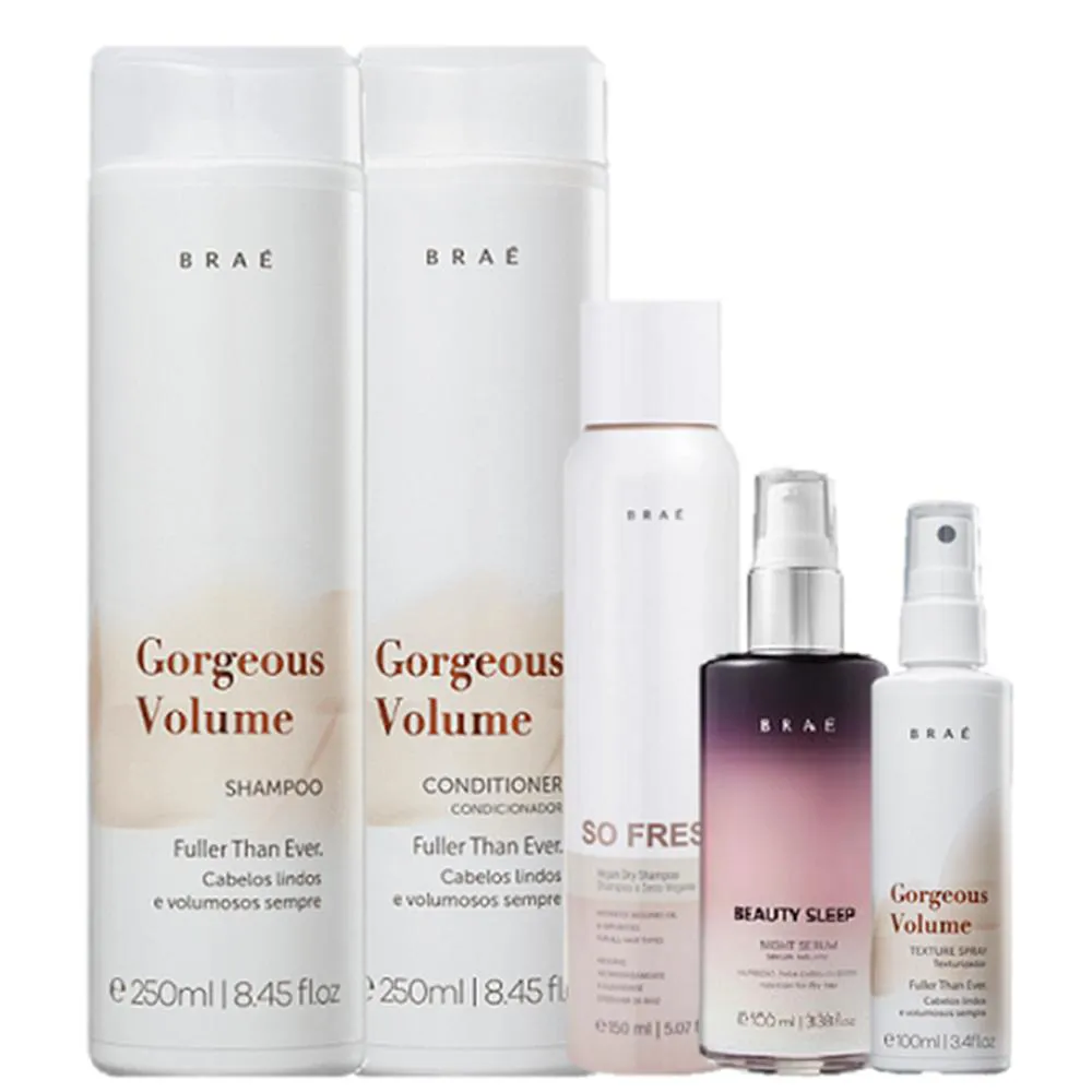 Braé Gorgeous Volume Duo 250ml Spray 100ml Beauty Sleep 100ml E So Fresh 150ml