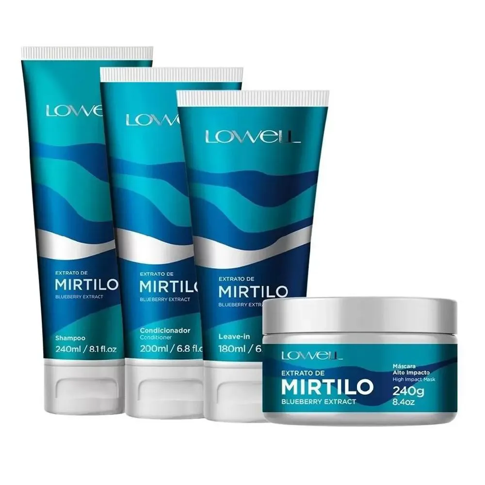LOWELL EXTRATO DE MIRTILO DUO HOME CARE MASCARA 240G E LEAVE IN 180ML