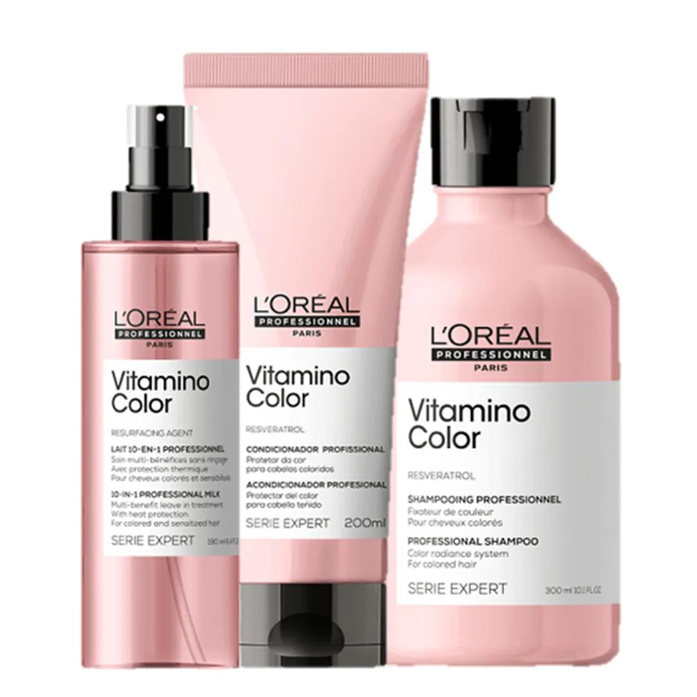 KIT L'ORéAL PROFESSIONNEL VITAMINO COLOR HOME CARE DUO + LEAVE-IN 190ML (3 PRODUTOS)