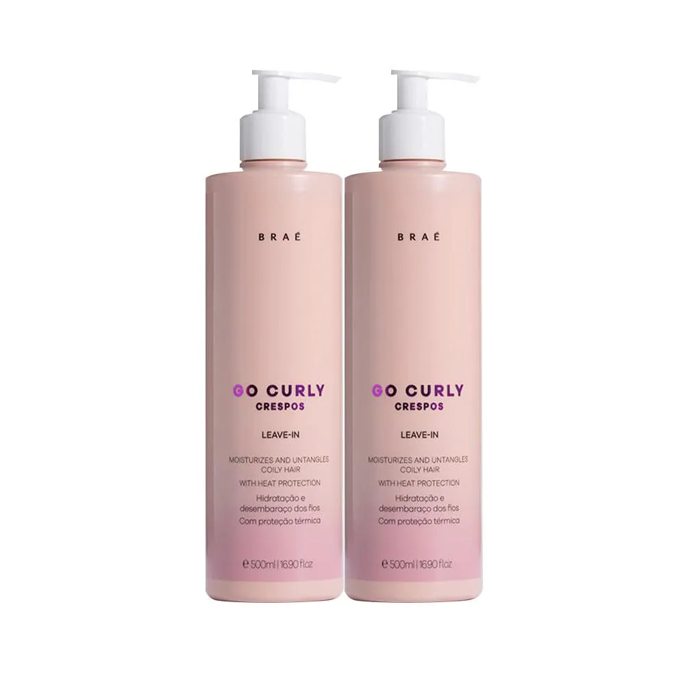 Kit Braé Go Curly Crespos - Leave - In 500ml (2 Unidades)