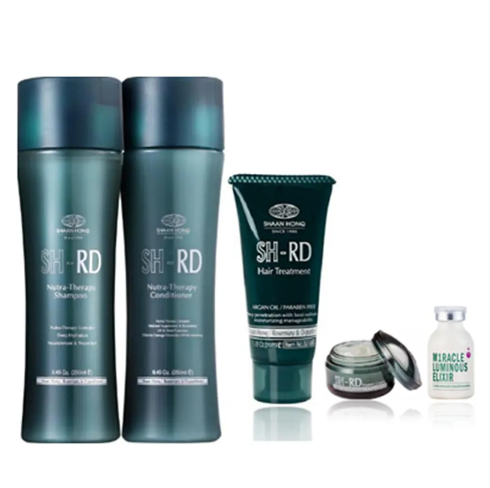 KIT SH-RD NUTRA THERAPY DUO 250ML + MASCARA ARGAN OIL 70ML + LEAVE-IN 50ML + ELIXIR AMPOLA 25ML (5 PRODUTOS)