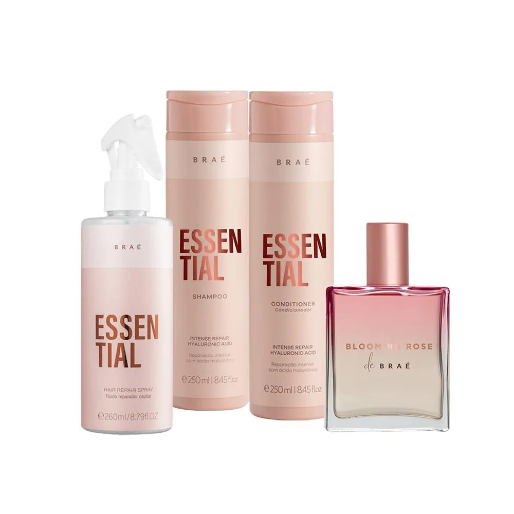 Kit Braé Essential Blooming Rose Reparador (4 Produtos)