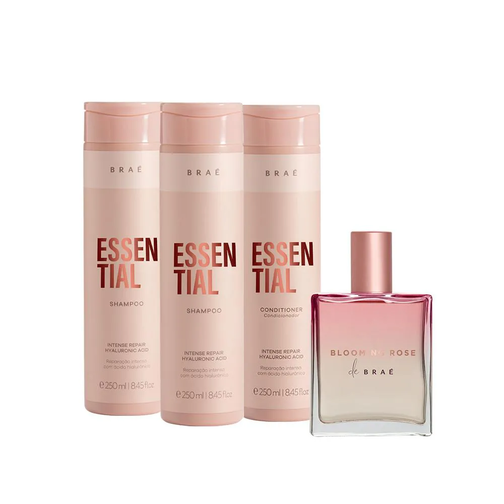 Kit Braé Essential Blooming Rose Perfume Extra (4 Produtos)
