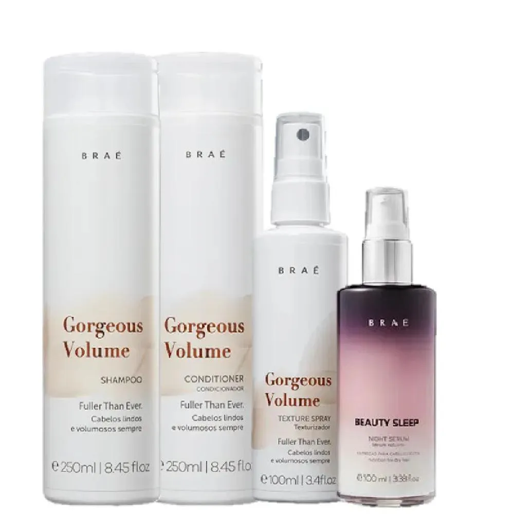 Braé Gorgeous Volume Duo 250ml Spray Texturizador 100ml E Beauty Sleep 100ml