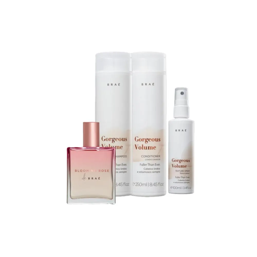 Kit Braé Gorgeous Volume Blooming Rose Texture (4 Produtos)