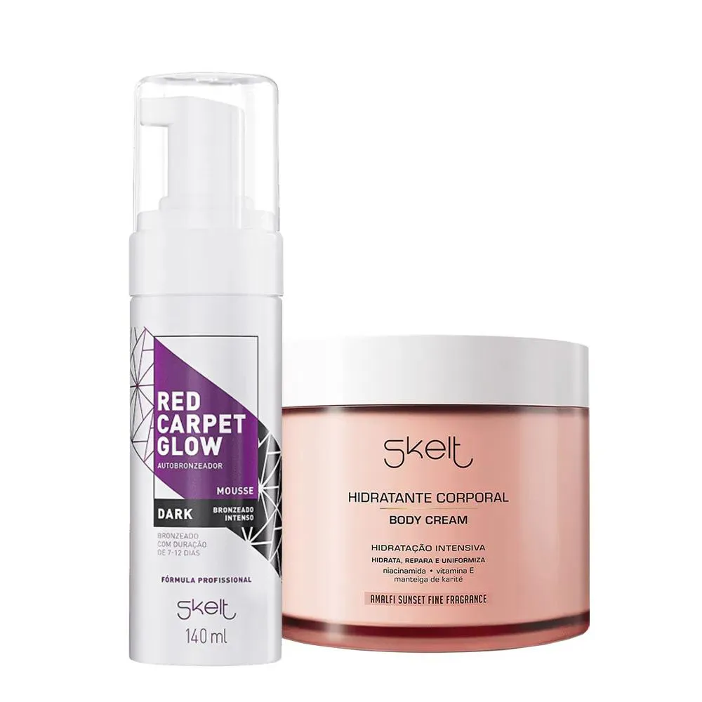 KIT SKELT RED CARPET GLOW HIDRATANTE CORPORAL AMALFI SUNSET DARK (2 PRODUTOS)
