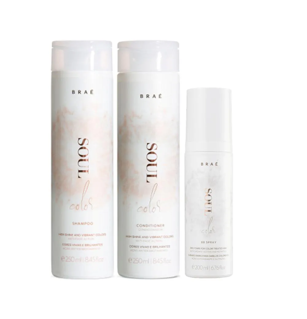 Braé Soul Color - Shampoo+Condicionador 250ml+Leave - In Bb Spray 200ml