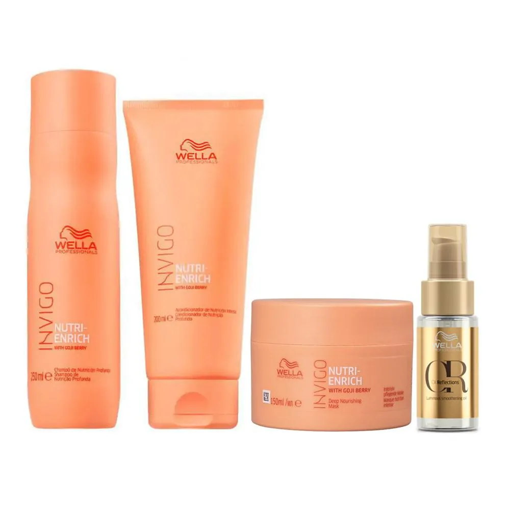 Wella Professionals Invigo Nutri - Enrich Shampoo 250ml+Condicionador 200ml+Mascara 150ml+Oil Reflections 30ml