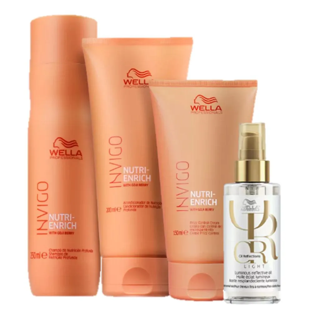 Wella Professionals Invigo Nutri - Enrich Duo Home Care Leave In Antifrizz 150ml E Oil Reflections Light 100ml