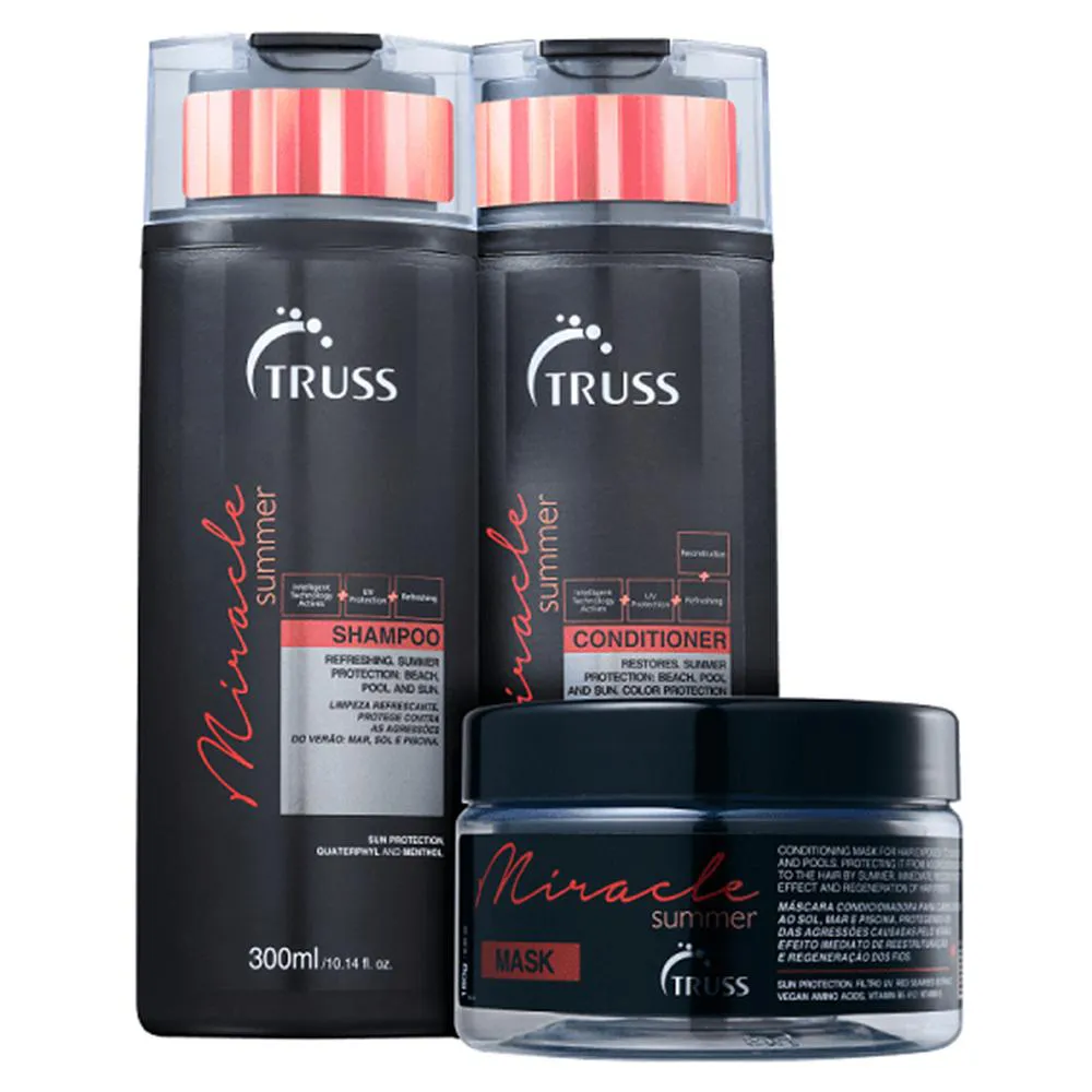 TRUSS MIRACLE SUMMER DUO 300ML E MASCARA CAPILAR 180G