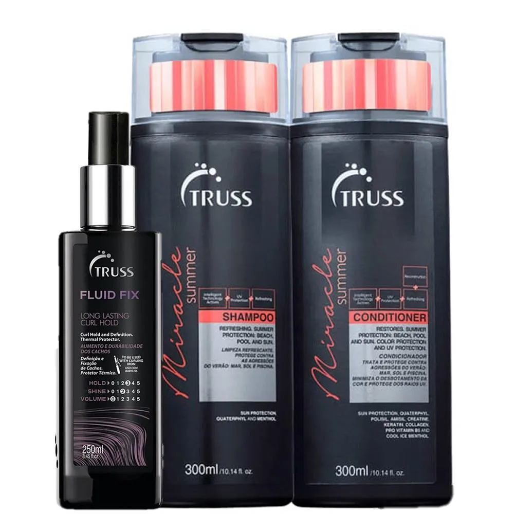 KIT TRUSS MIRACLE SUMMER FLUID CABELOS SECOS (3 PRODUTOS)
